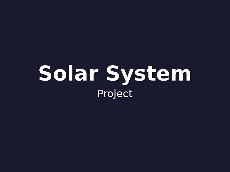 3D Solar System Simulation